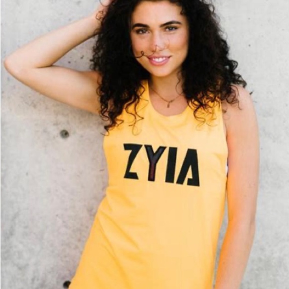 Zyia Bengal Mesh Letter Workout Tank Size Medium M